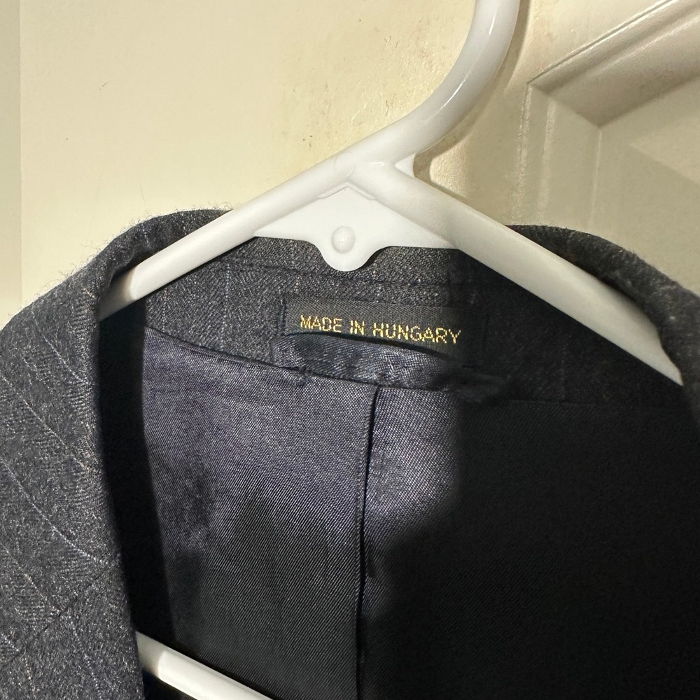 Pinstripe‎ Wool Blazer Business Suit Jacket Career Wear Size 41 - Picture 6 of 6